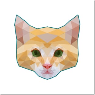 Low Poly Cat Geometric Posters and Art